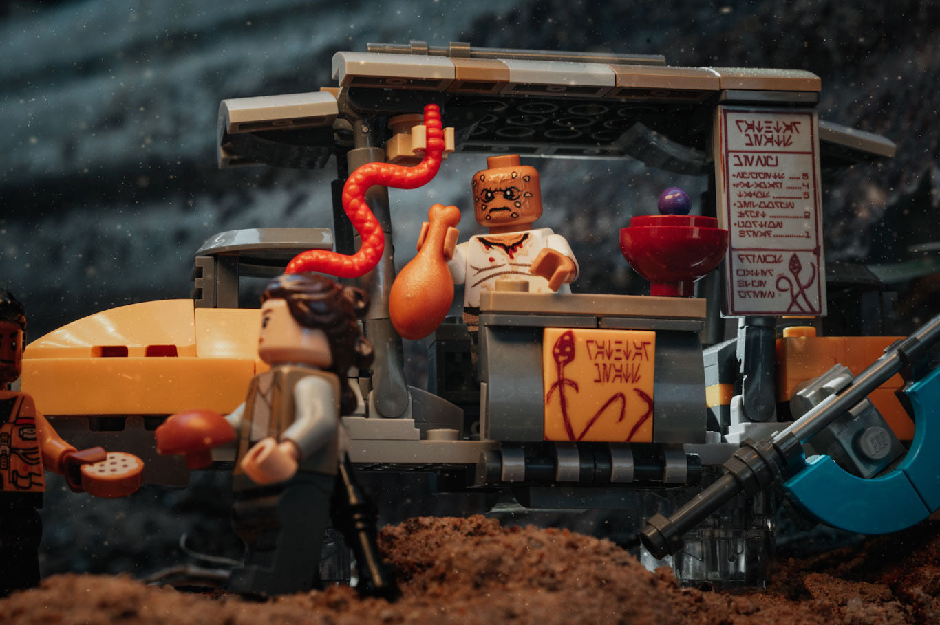 SW Rathtar Meat Food Skiff Set made using LEGO parts - B3 Customs 3