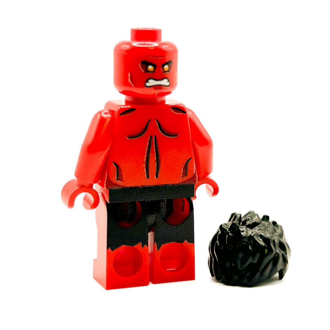 Custom Red Hulk Marvel Minifigure made using LEGO parts - B3 Customs 2