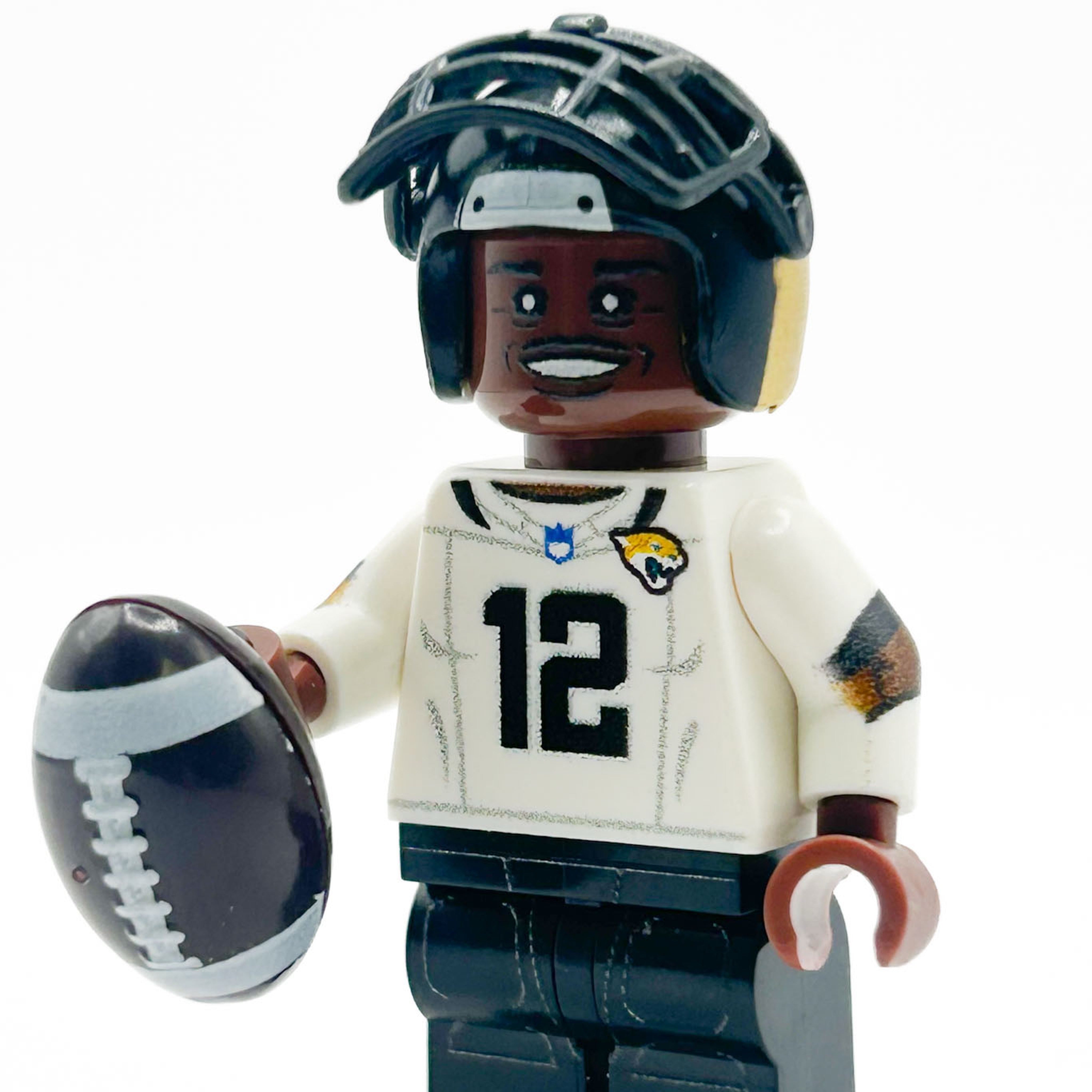 Jax Football Player #12 WR/CB Minifig made using LEGO parts - B3 Customs 2