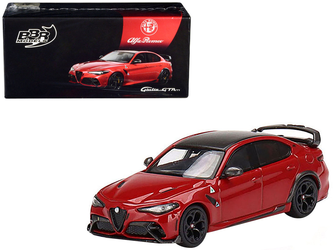 Alfa Romeo Giulia GTAm Rosso GTA Red with Carbon Top 1/64 Diecast Model Car by BBR-0