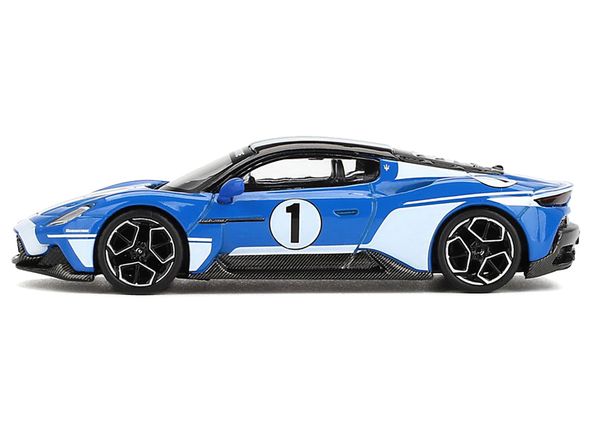 Maserati MC20 #1 Blue with White Stripes and Black Top "Maserati Performance Experience" 1/64 Diecast Model Car by BBR-1