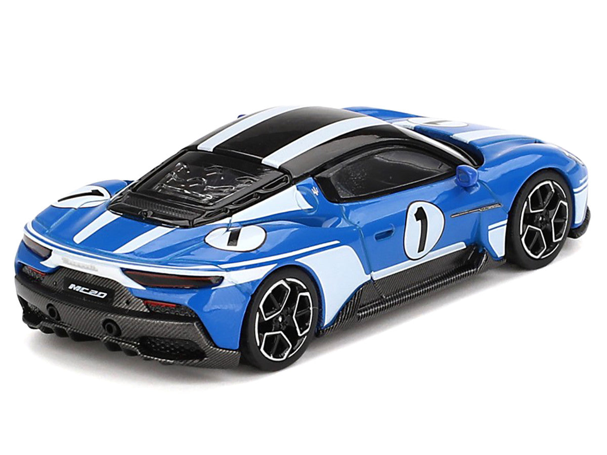 Maserati MC20 #1 Blue with White Stripes and Black Top "Maserati Performance Experience" 1/64 Diecast Model Car by BBR-2