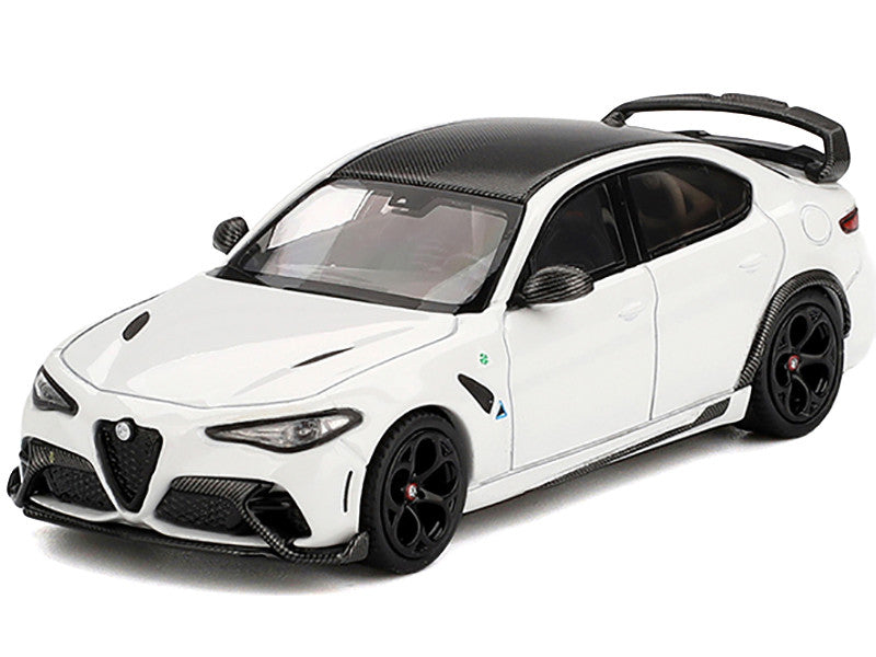 Alfa Romeo Giulia GTAm White with Carbon Top 1/64 Diecast Model Car by BBR-1