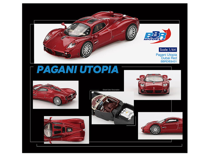 Pagani Utopia Dubai Red 1/64 Diecast Model Car by BBR-1