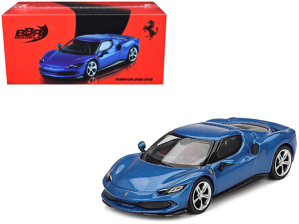 Ferrari 296 GTB Blue Corsa 1/64 Diecast Model Car by BBR-2