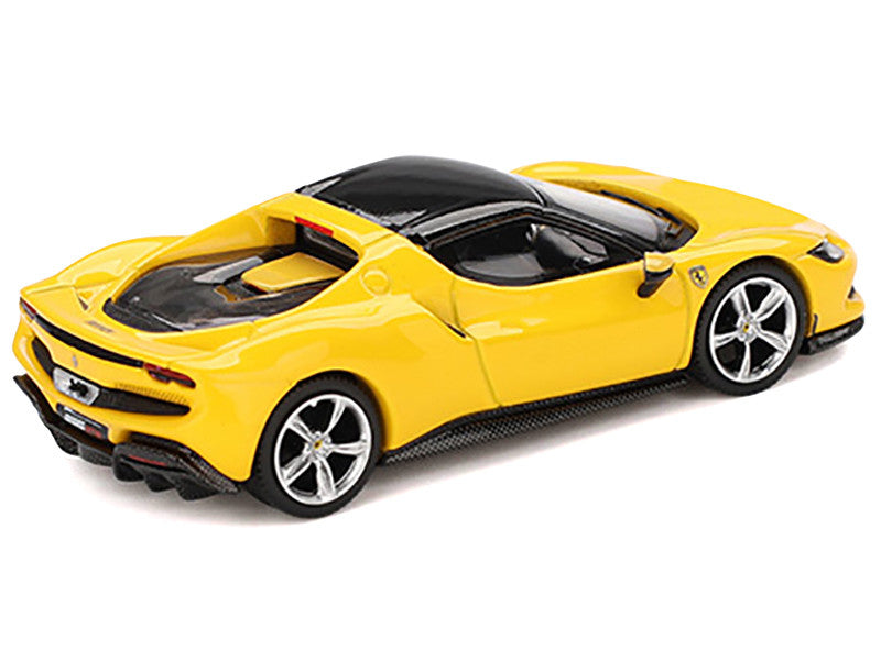 Ferrari 296 GTB Giallo Modena Yellow with Black Top 1/64 Diecast Model Car by BBR-1