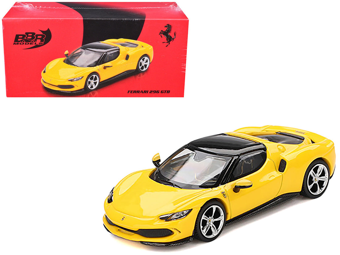 Ferrari 296 GTB Giallo Modena Yellow with Black Top 1/64 Diecast Model Car by BBR-3