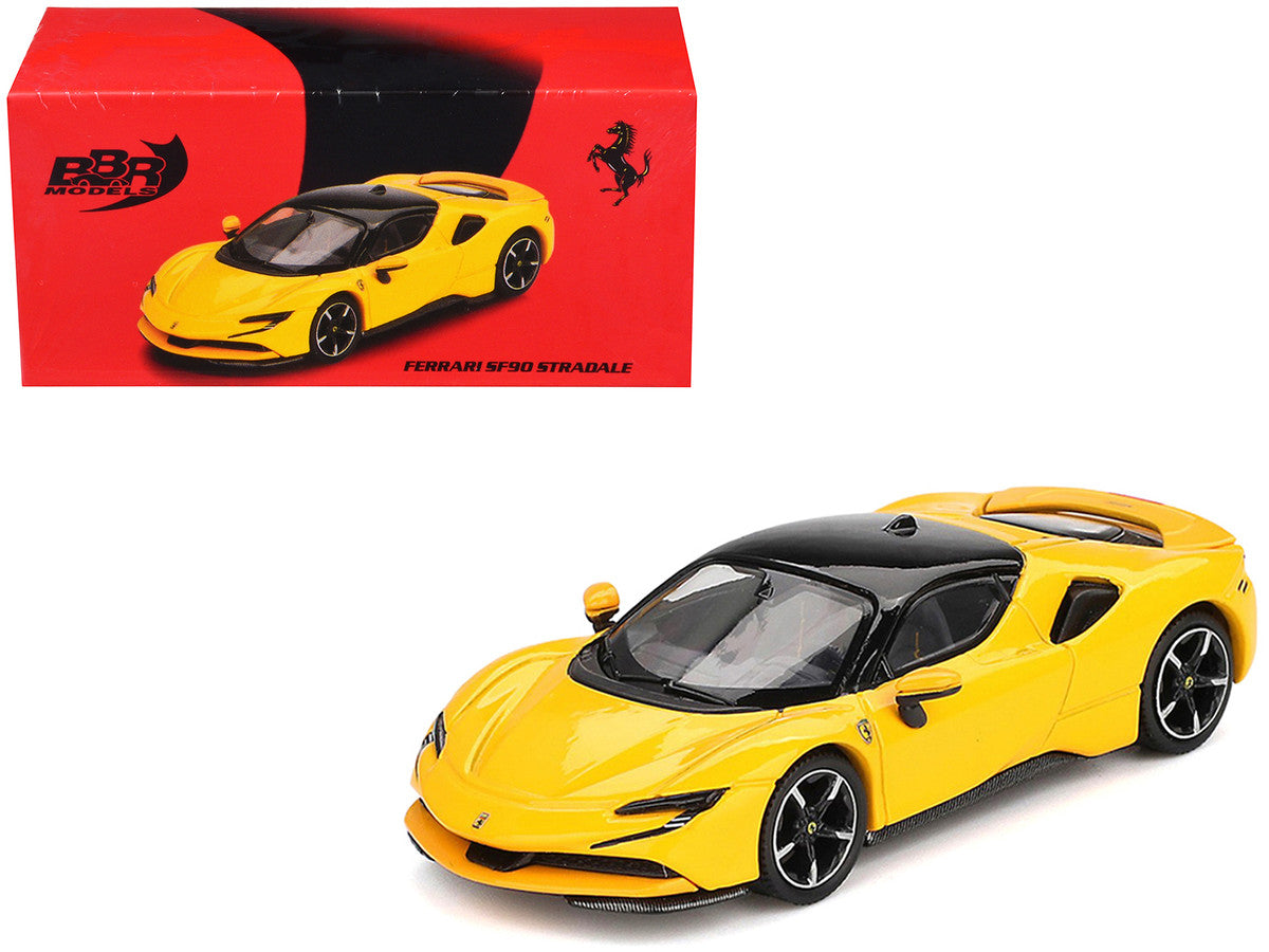 Ferrari SF90 Giallo Modena Yellow with 1:64 Diecast Model Car