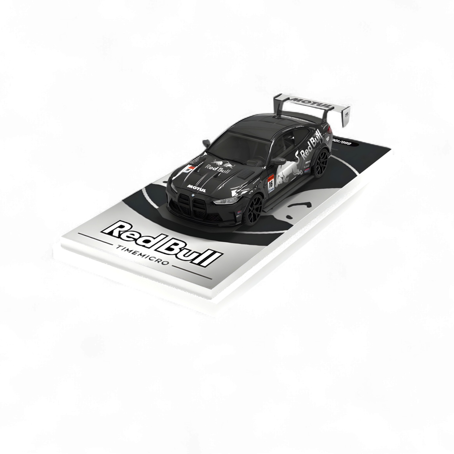 BMW M4 Modified Widebody Silver R e d B u l l Ordinary 1:64 by TimeMicro