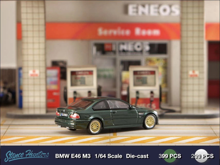 BMW E46 M3 Green with BBS Wheel (Stance Hunters) 1:64