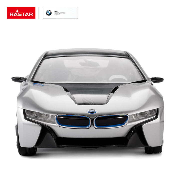 BMW i8 (White with blue strip) 1:14 Scale RC Remote Control Car by Rastar 2