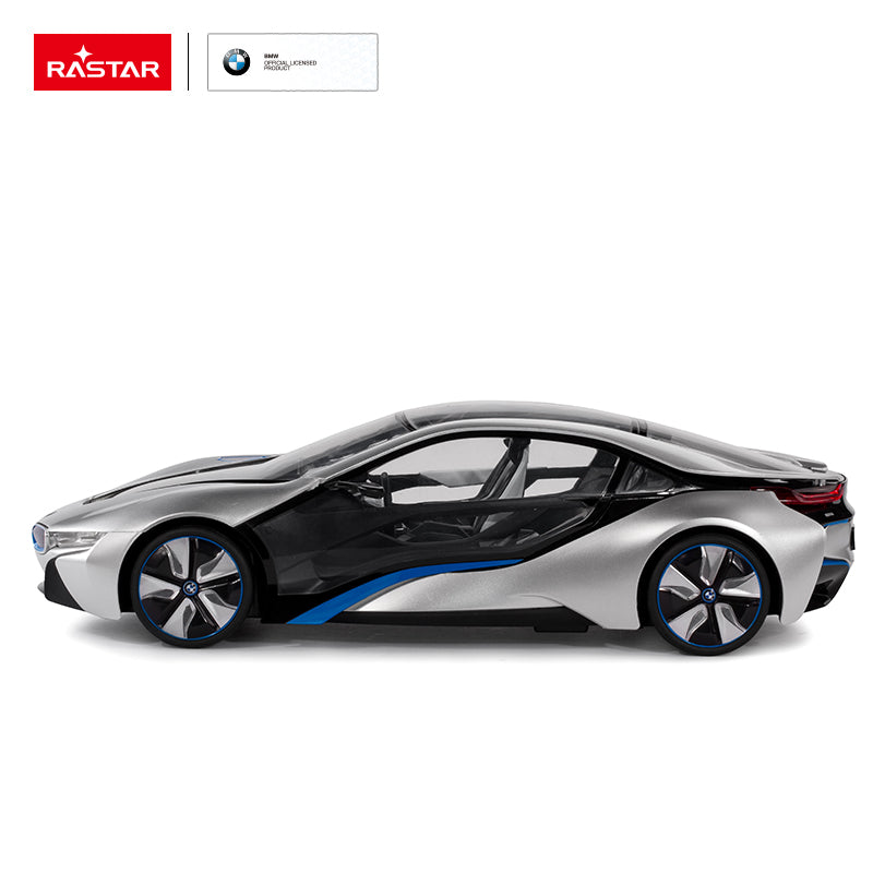 BMW i8 (White with blue strip) 1:14 Scale RC Remote Control Car by Rastar 3