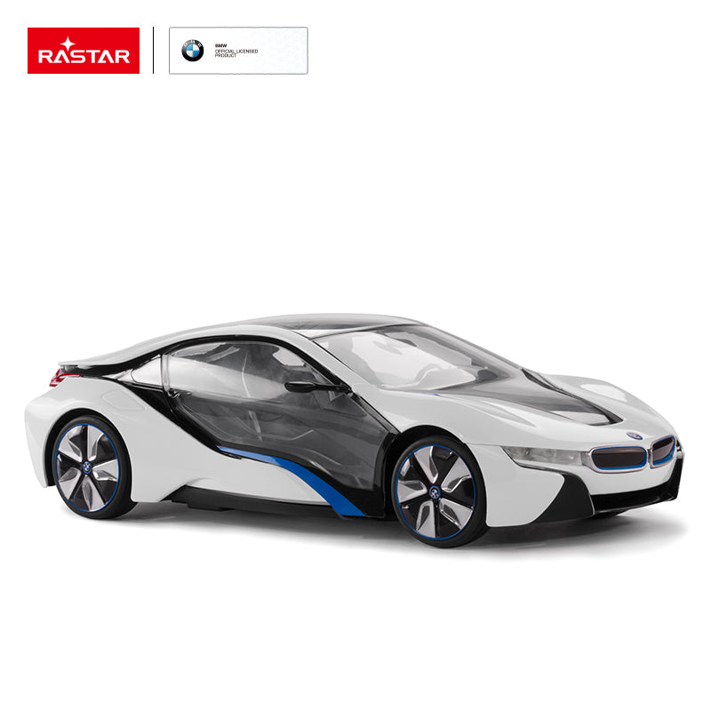 BMW i8 (White with blue strip) 1:14 Scale RC Remote Control Car by Rastar 6