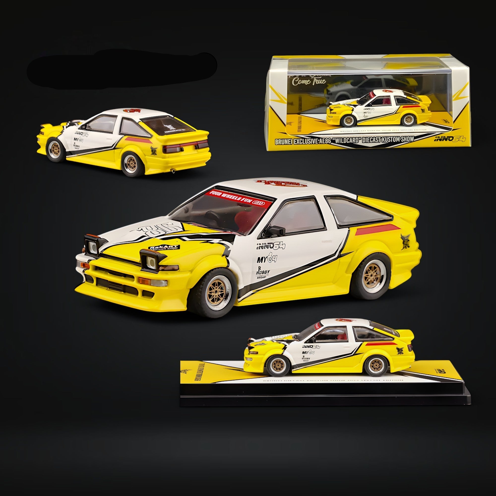 Toyota Sprinter Trueno AE86 BRUNEI DIECAST KUSTOM SHOW 24' 1:64 by Inno64