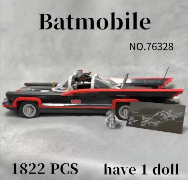 Classic Batmobile Building Block Set (1822 Pieces) 76328 for Lego