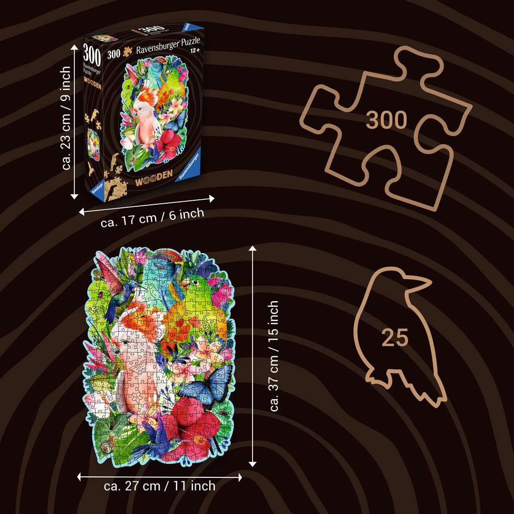 Beautiful Birds 300 Piece Wood Jigsaw Puzzle Ravensburger 3