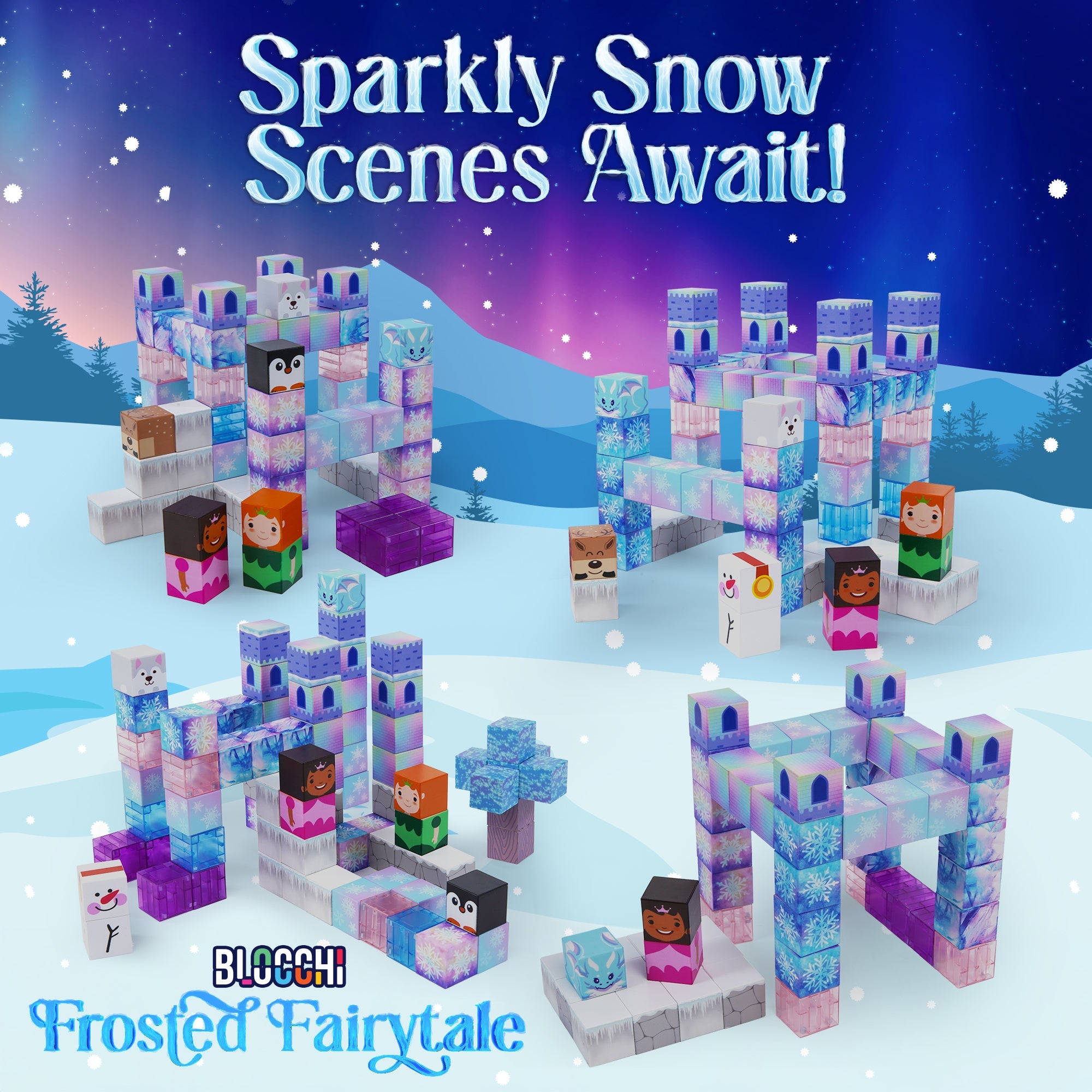 Blocchi Frosted Fairytale Magnetic Building Blocks Set Of 84pc by USA Toyz 3