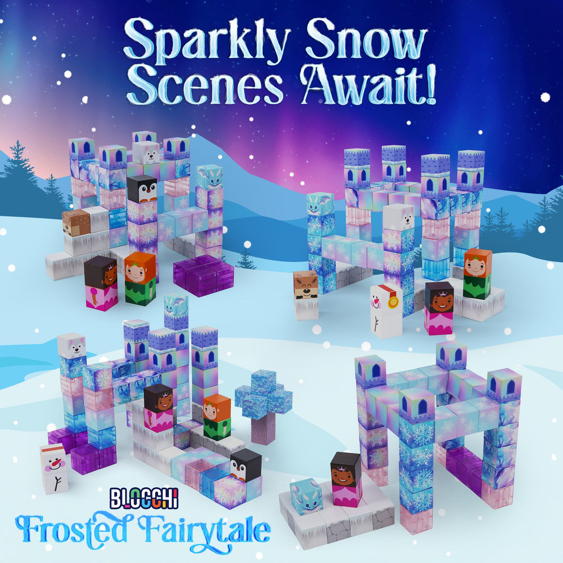 Blocchi Frosted Fairytale Magnetic Building Blocks Set Of 84pc by USA Toyz 3