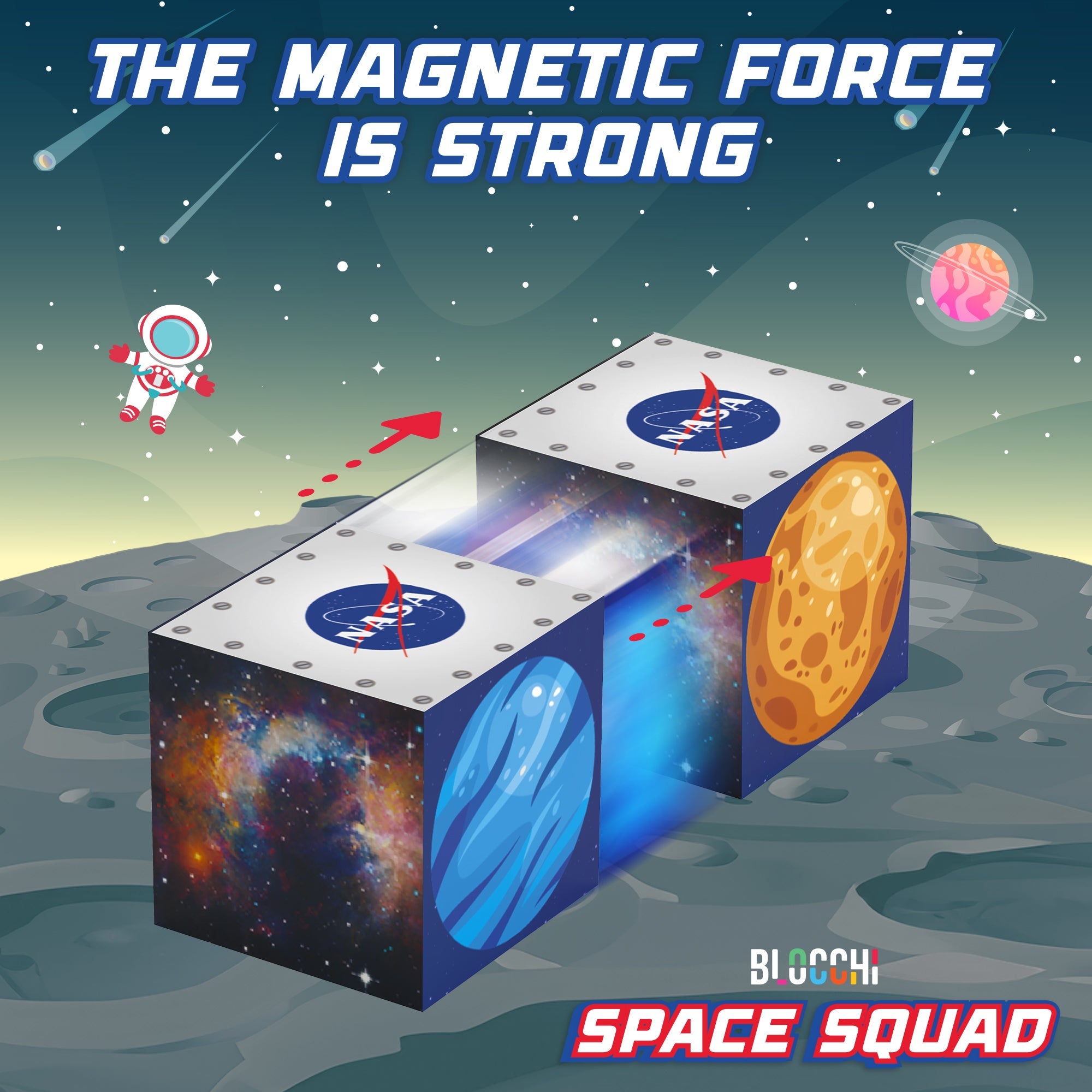 Blocchi Space Squad Magnetic Block Set 84 units by USA Toyz  5
