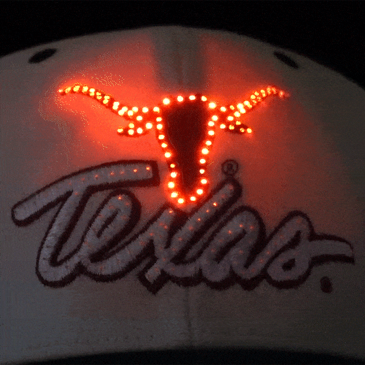 Bold Texas Longhorns Flashing Fiber Optic Cap-1