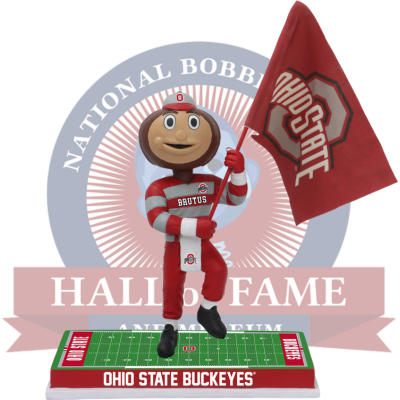 Brutus Buckeye Ohio State Buckeyes Flag Bobblehead