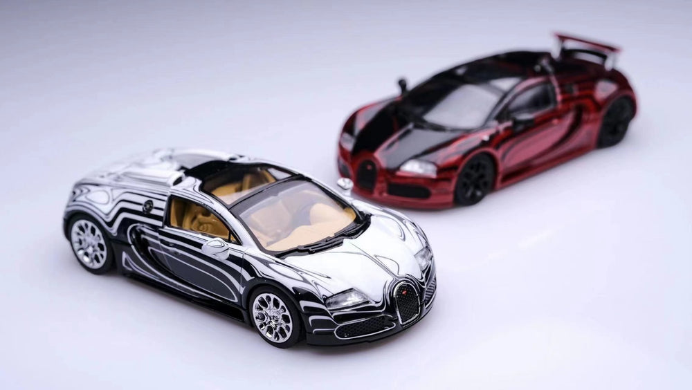 Bugatti Veyron 1:64 Scale Diecast Model by Mortal TPC in White and Black