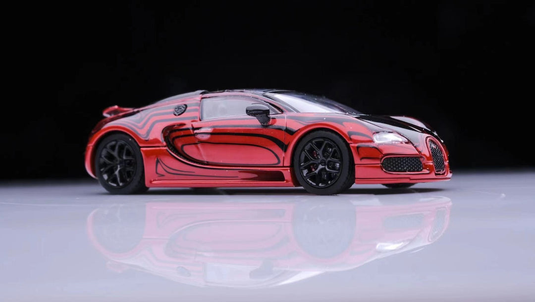 Bugatti Veyron 1:64 Scale Diecast Model by Mortal TPC Red / Back in Passenger Side View