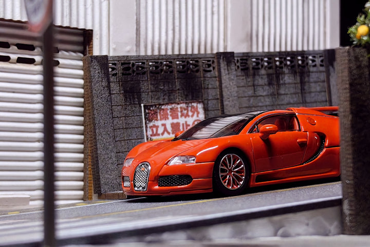 Bugatti Veyron in White or Red With Adjustable Wing 1:64 Scale Diecast Model by Mortal