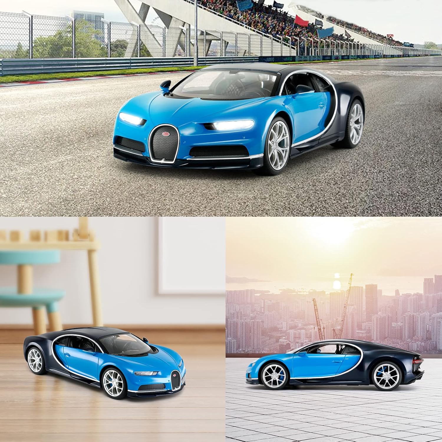 Bugatti Chiron (Blue) 1:14 Scale Remote Control Car by Rastar RAS75700B 7