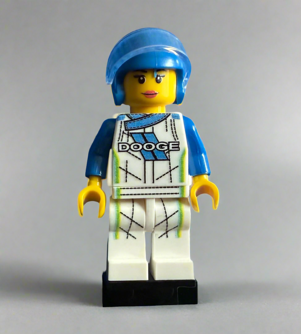 Female Racer with Dodge Logo Minifigure for Lego