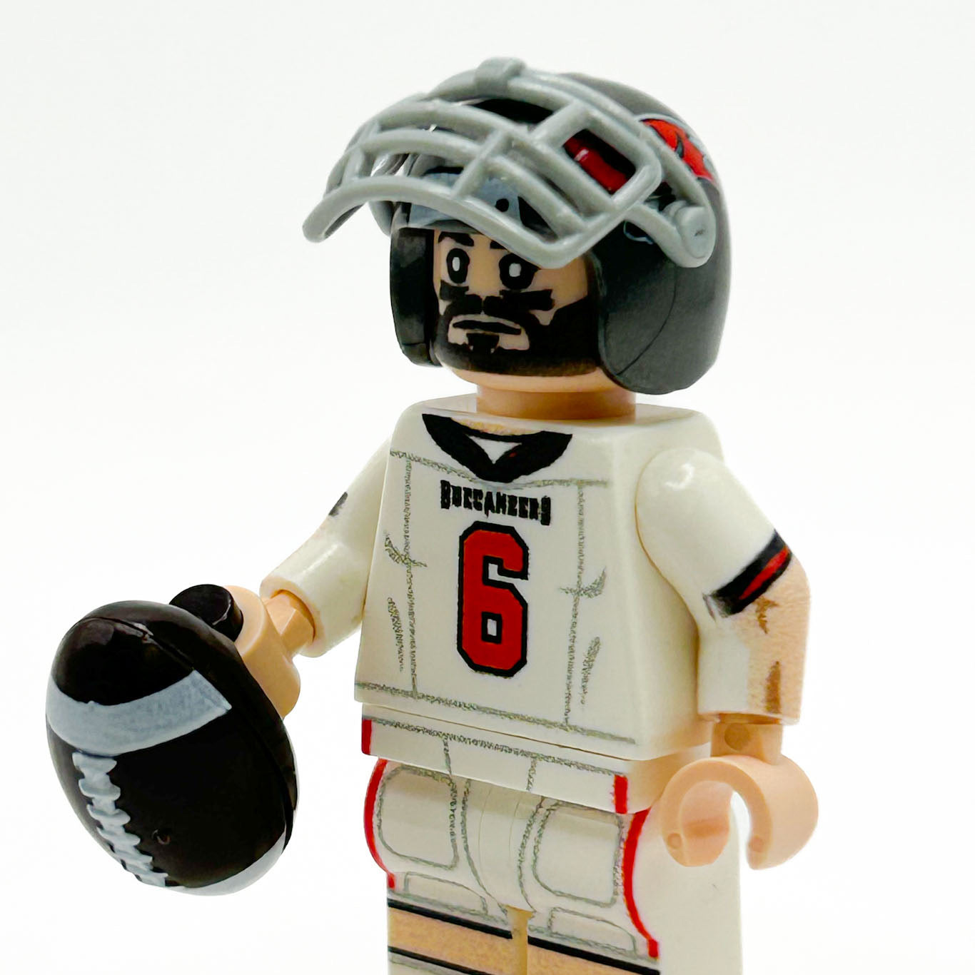 Tampa Bay Football Player #6 QB Minifig made using LEGO parts - B3 Customs 2
