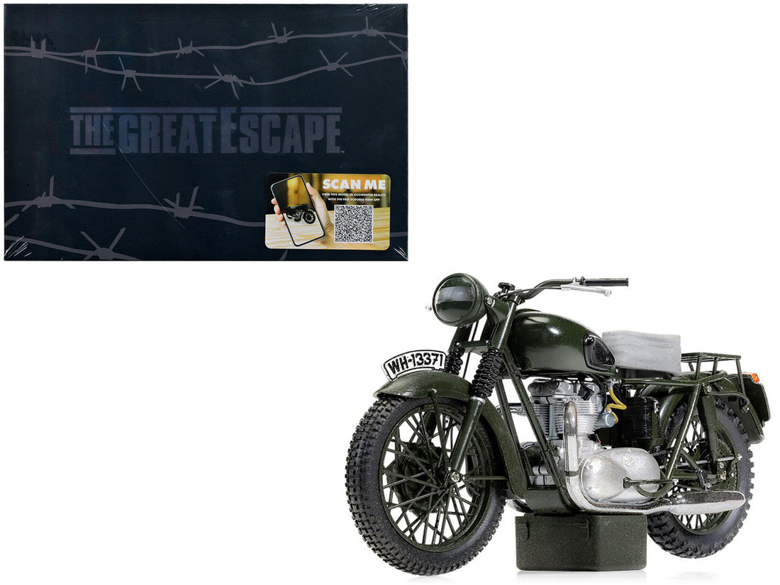 Triumph TR6 Trophy Motorcycle Dark Green (Weathered) "The Great Escape" (1963) Movie Diecast Model by Corgi-0