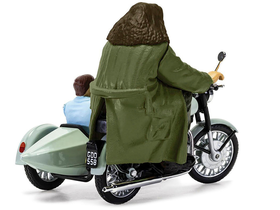 Motorcycle and Sidecar Light Green with Harry and Hagrid Figures "Harry Potter and the Deathly Hallows Part 1" (2010) Movie Diecast Motorcycle Model  by Corgi-2