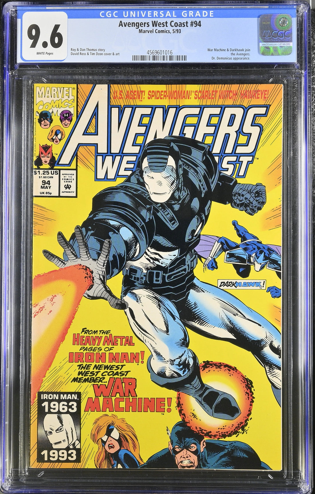 Avengers West Coast #94 (5/93) Graded CGC 9.6 