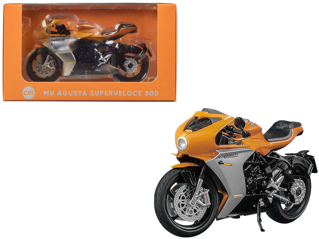 MV Agusta Superveloce 800 Motorcycle Orange and Silver 1/18 Diecast Model by CM Models-0