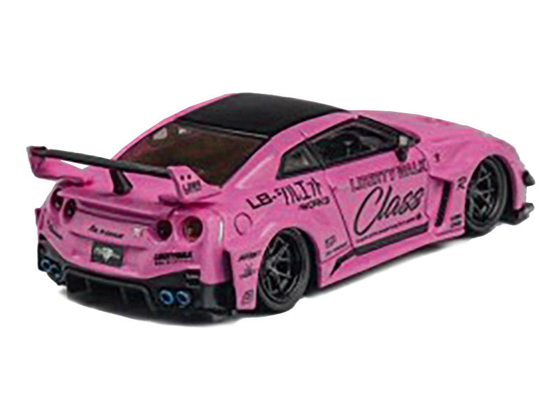 Nissan 35GT-RR "LB-Silhouette Works GT" RHD (Right Hand Drive) Pink with Black Top and Extra Wheels 1/64 Diecast Model Car by CM Models-3