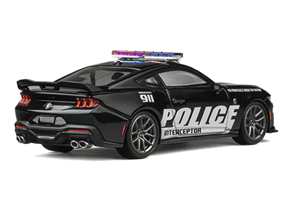 Ford Mustang Dark Horse "Police Interceptor" Black 1/64 Diecast Model Car by CM Models