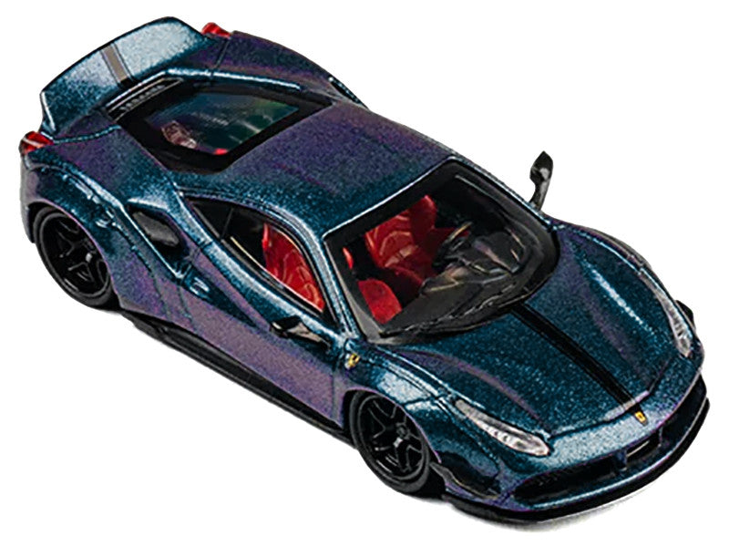 LB Works 488 Magic Purple Metallic 1/64 Diecast Model Car by CM Model-3