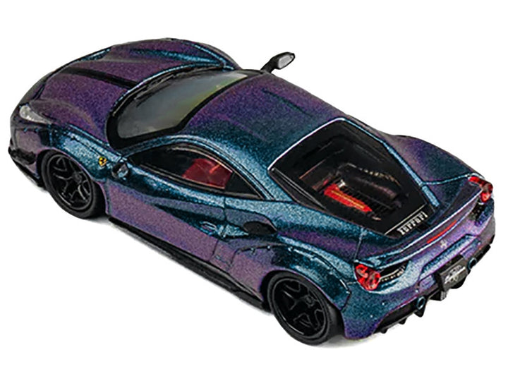 LB Works 488 Magic Purple Metallic 1/64 Diecast Model Car by CM Model-1