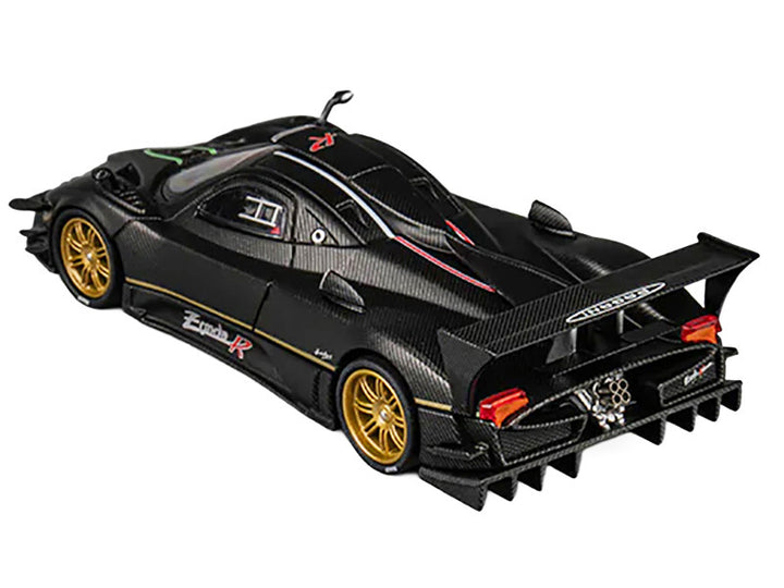 Pagani Zonda Revolucion Black Carbon with Extra Wheels 1/64 Diecast Model Car by CM Model 2
