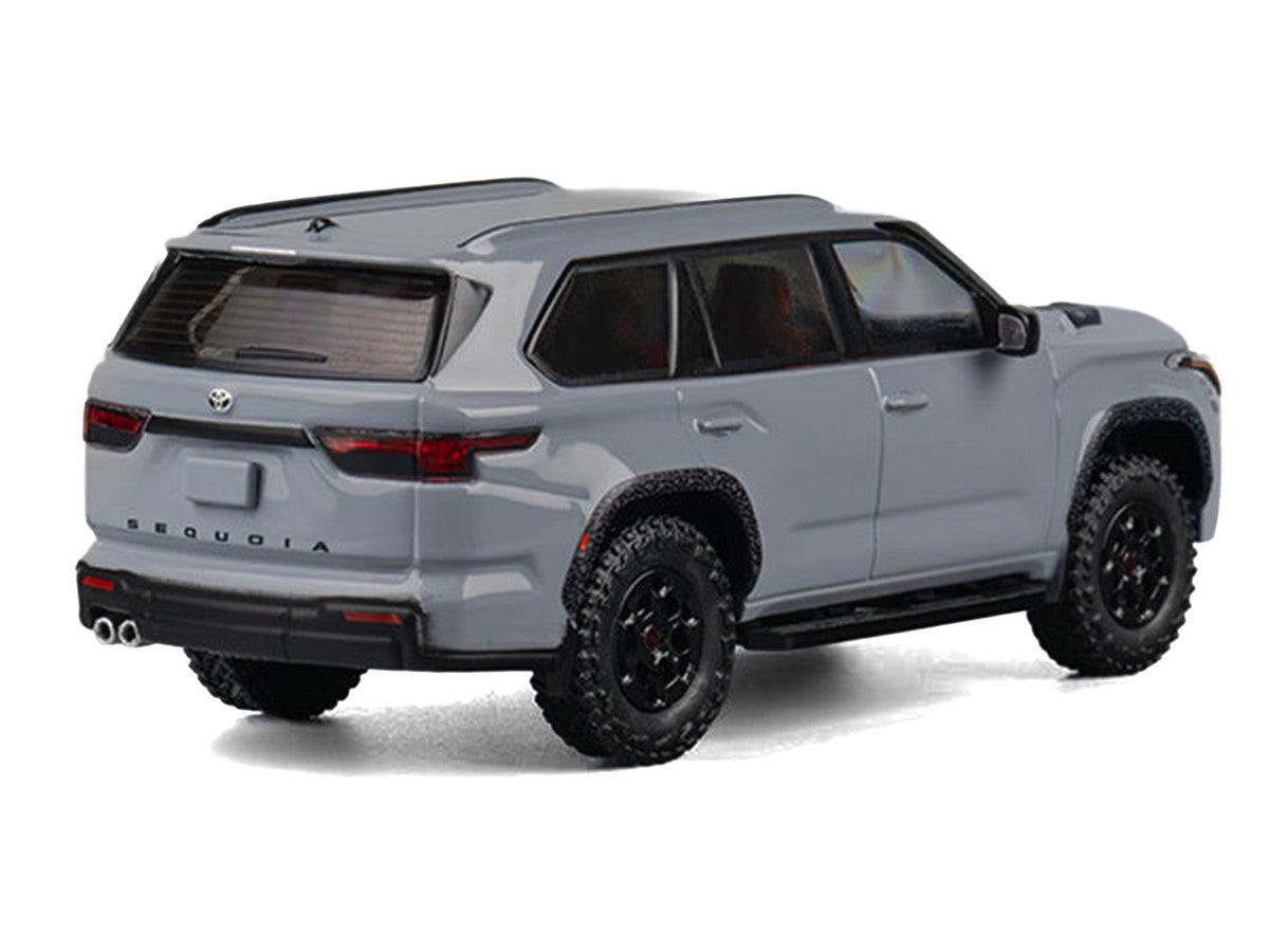 2024 Toyota Sequoia Cement Gray with Red Interior 1/64 Diecast Model Car by CM Models