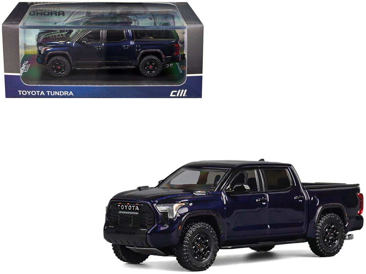 Toyota Tundra Pickup Truck Dark Blue Metallic 1/64 Diecast Model Car by CM Model-3