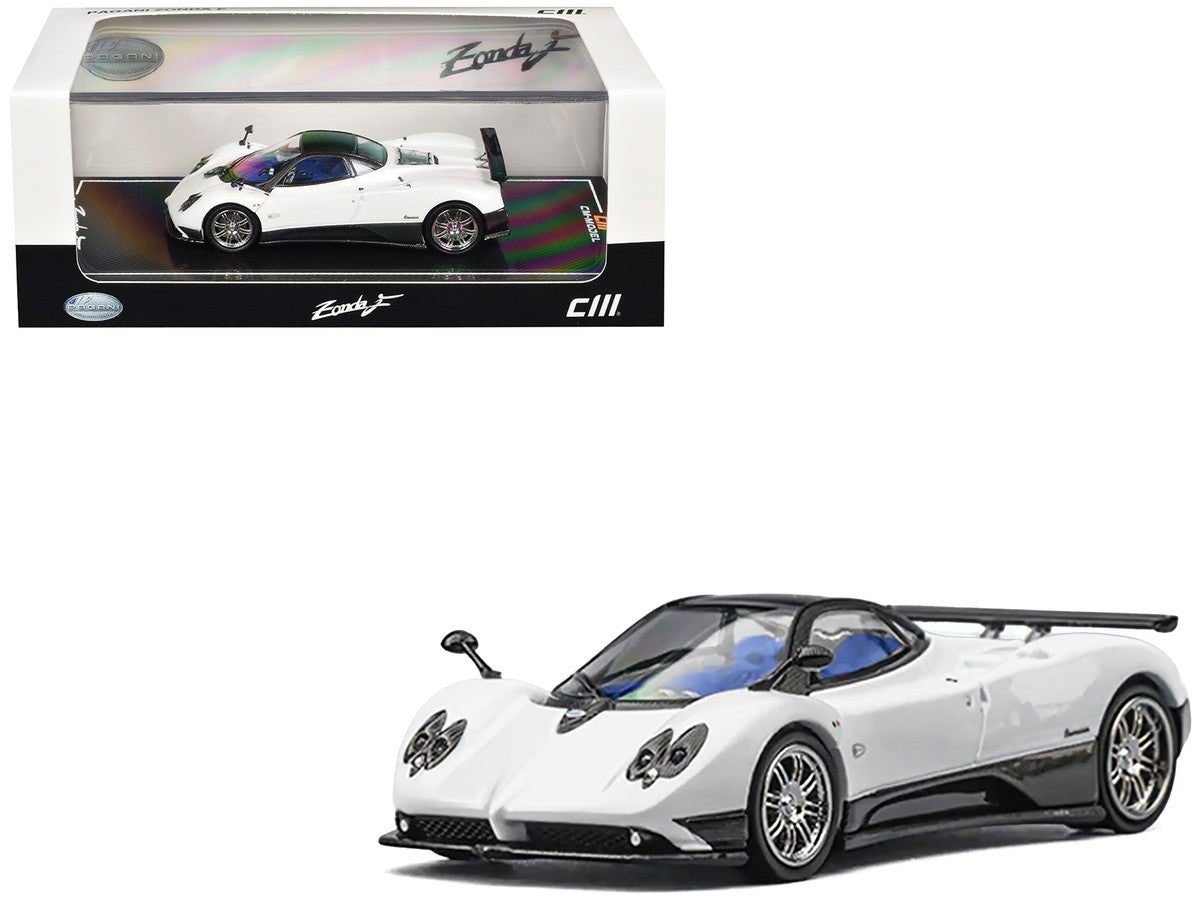Pagani Zonda F Pearl White with Black Top 1/64 Diecast Model Car by CM Model