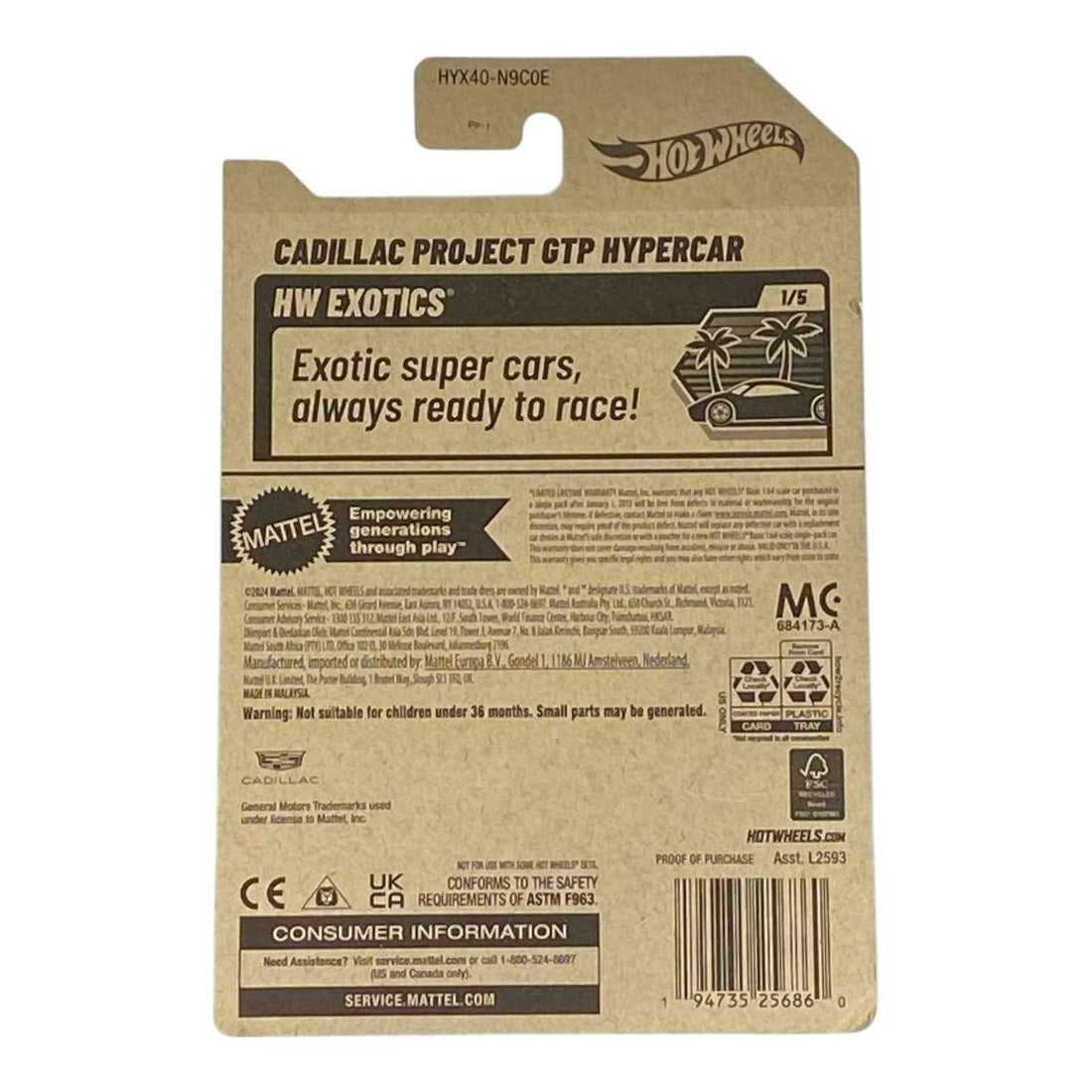 Hot Wheels Cadillac Project GTP Hypercar - HW Exotics Series 1/5 2