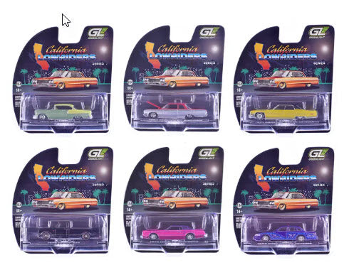 California Lowriders Series 7 Set of 6 pieces 1/64 Diecast Model Cars by Greenlight