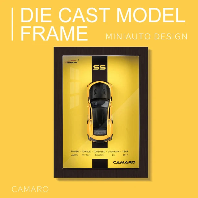 Camaro SS 2017 1:32 Scale Diecast Model Car in Photo Frame for Wall Mount Display