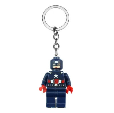 Captain America Custom Keychain - Custom Brick Compatible Minifigure for Lego 2