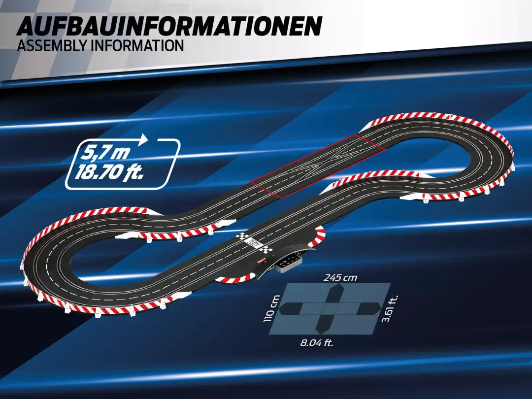 Carrera DIGITAL 132 Starter Set 1:32 Scale Slot Car Racing Set | 20030033 Track Layout Size