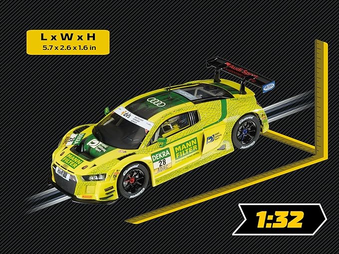 Audi R8 LMS GT "MANN-FILTER Land Motorsport, #28 Carrera 1:32 Slot Car Track View