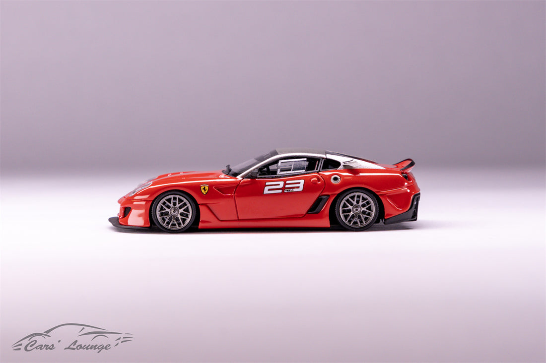 Ferrari 599XX 1:64 Scale Sealed Resin Model by Cars Lounge Side View in Red